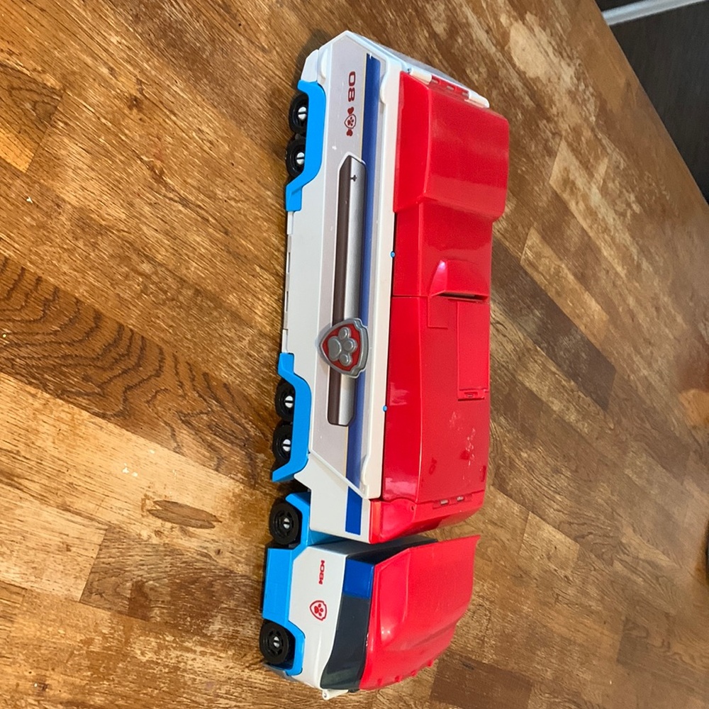 Paw patrol large truck. Normal wear. Fully functioning.